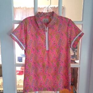 EP Pro -Pink Paisley Polo Shirt
